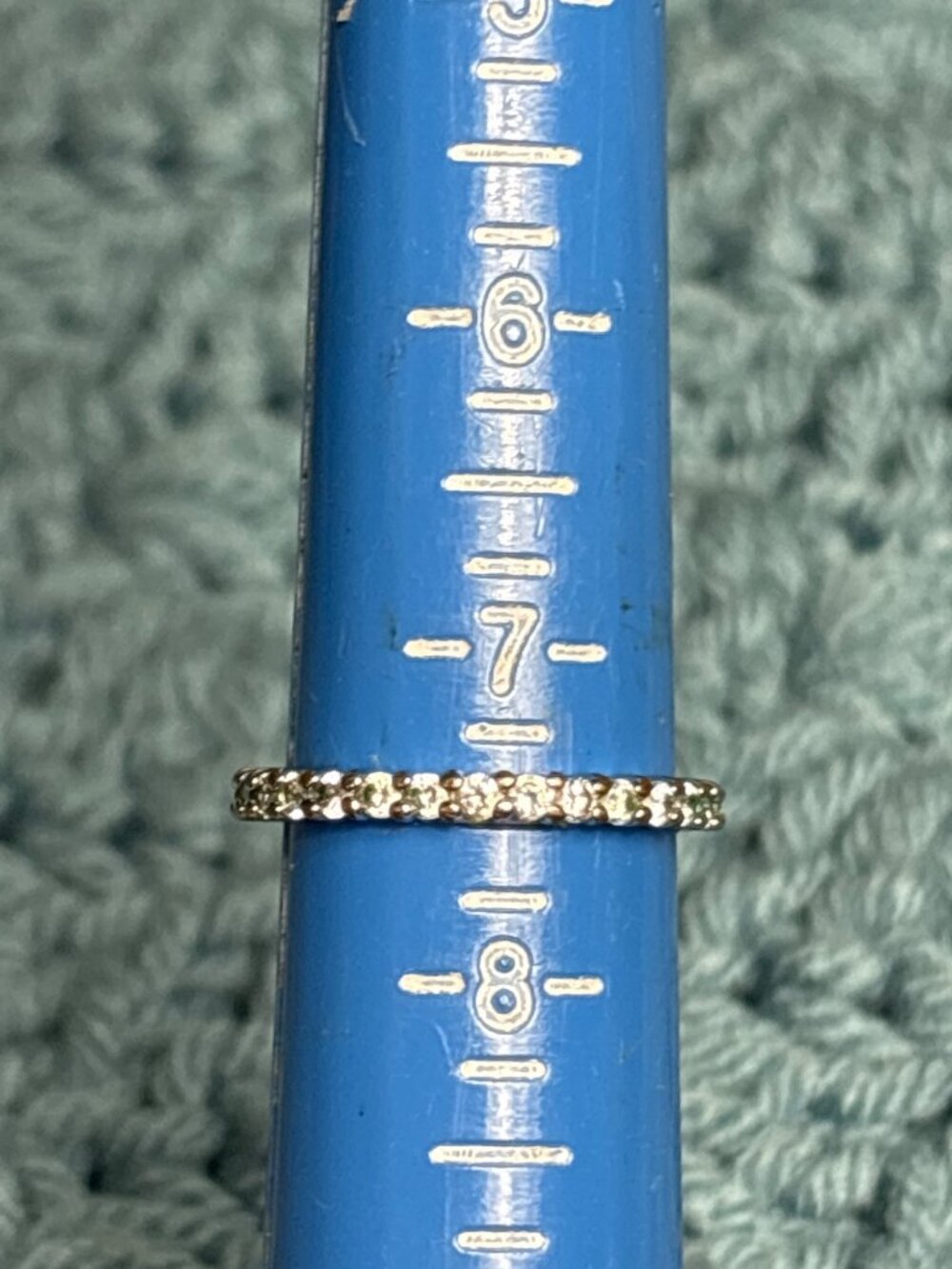Clear Rhinestone Silvertone Ring Size 7.5